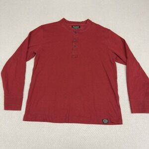 Filson Henley Shirt Mens Large Red Long Sleeve Tee Minimalist Workwear Casual